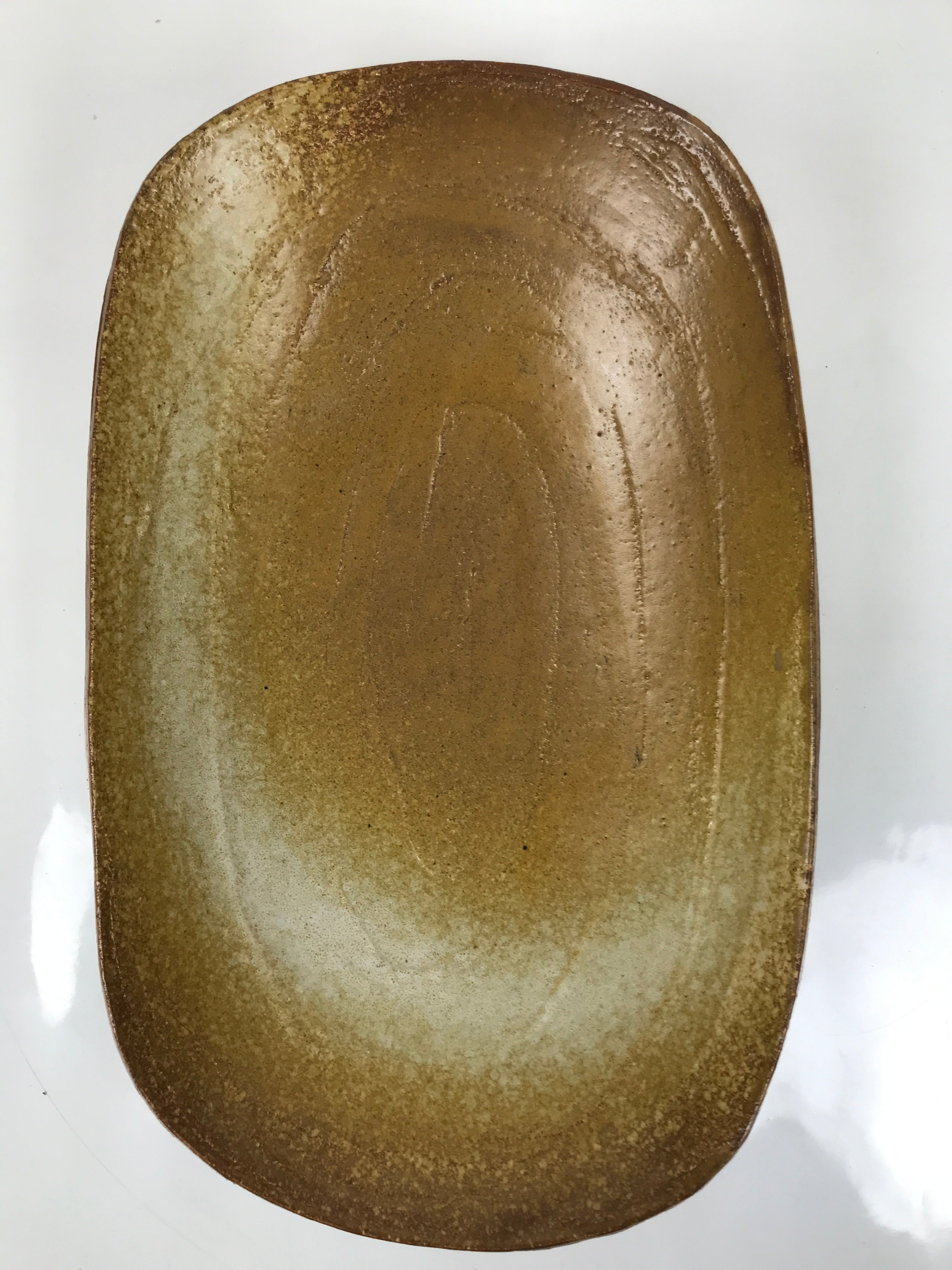 Japanese Ceramic Suiban Flower Vase Vtg Pottery Ikebana Arrangement Brown Y334