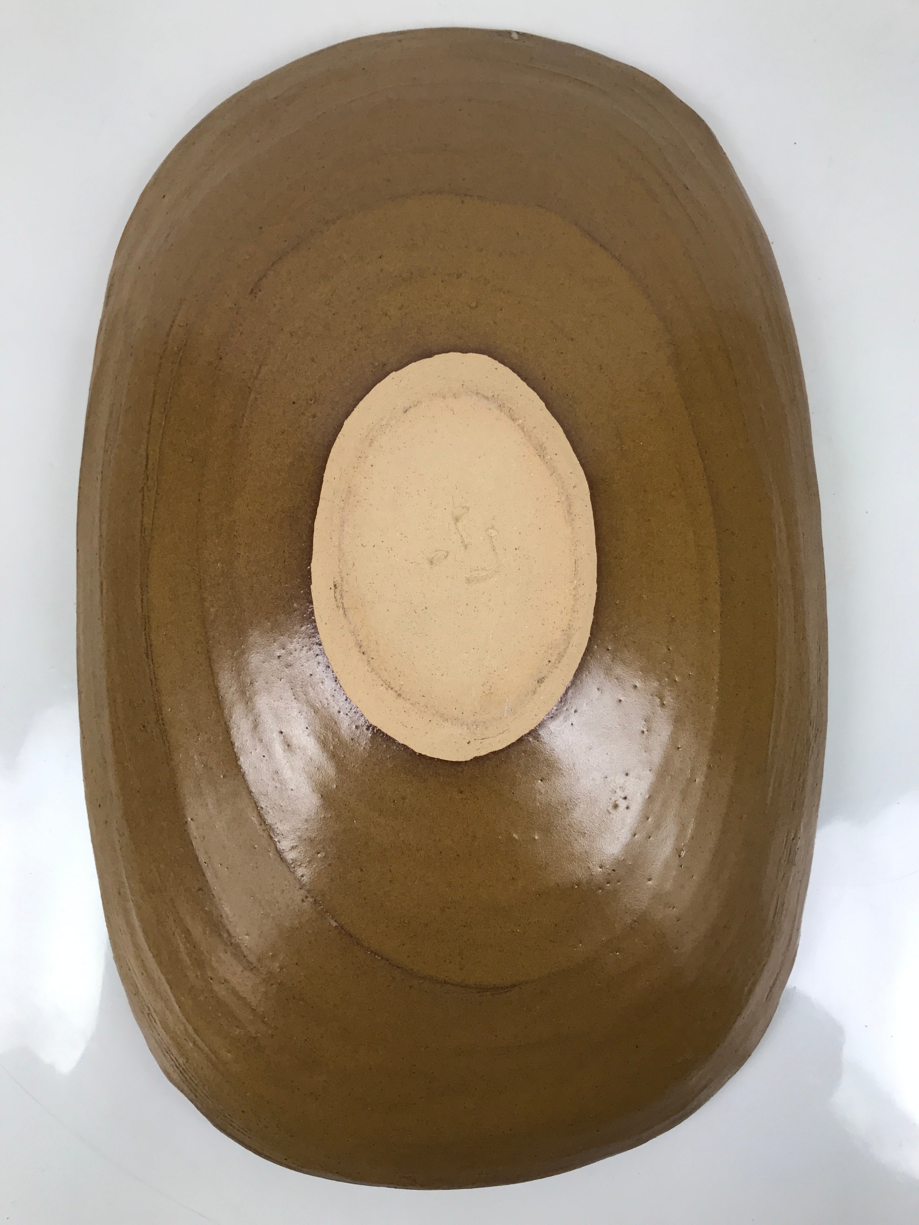 Japanese Ceramic Suiban Flower Vase Vtg Pottery Ikebana Arrangement Brown Y334