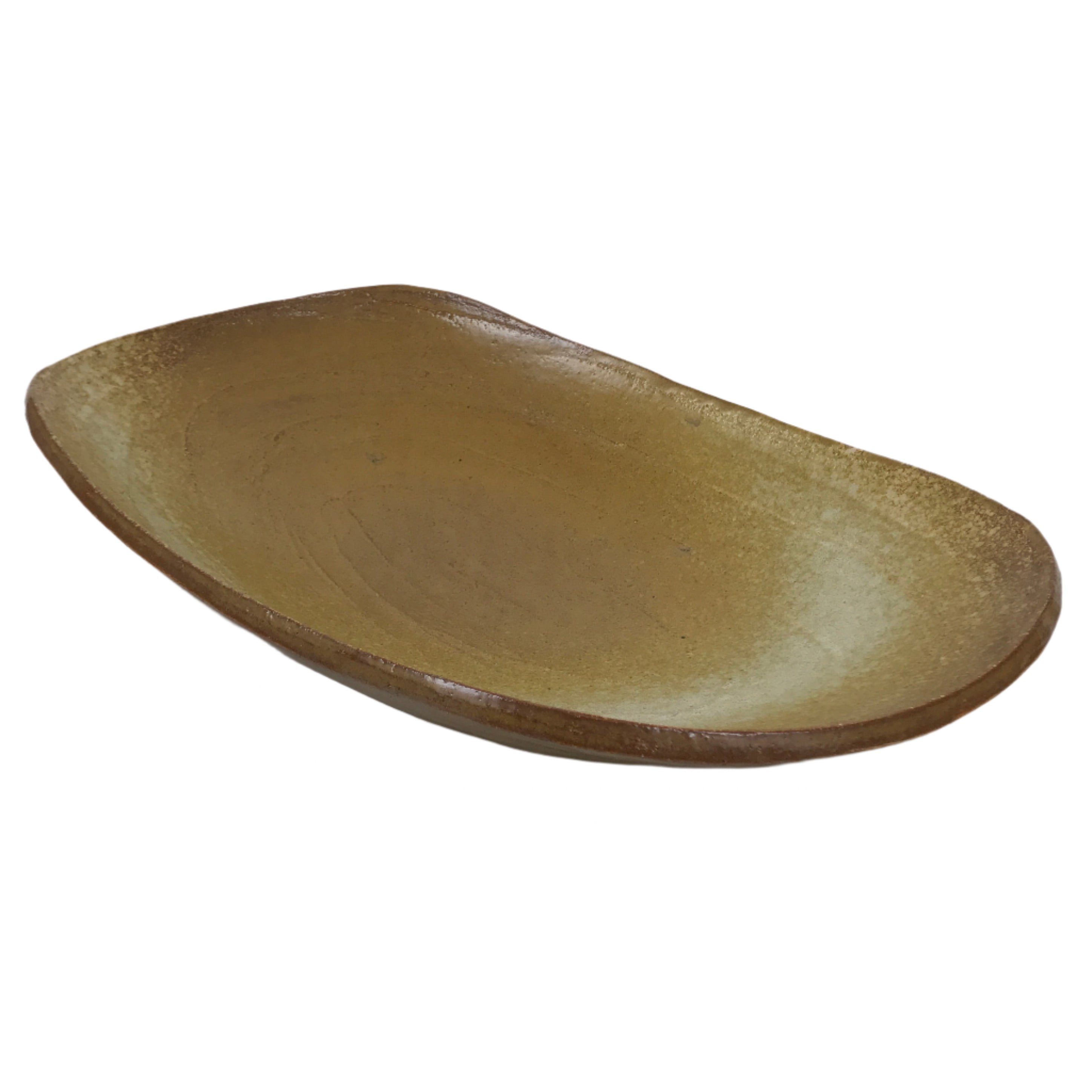 Japanese Ceramic Suiban Flower Vase Vtg Pottery Ikebana Arrangement Brown Y334