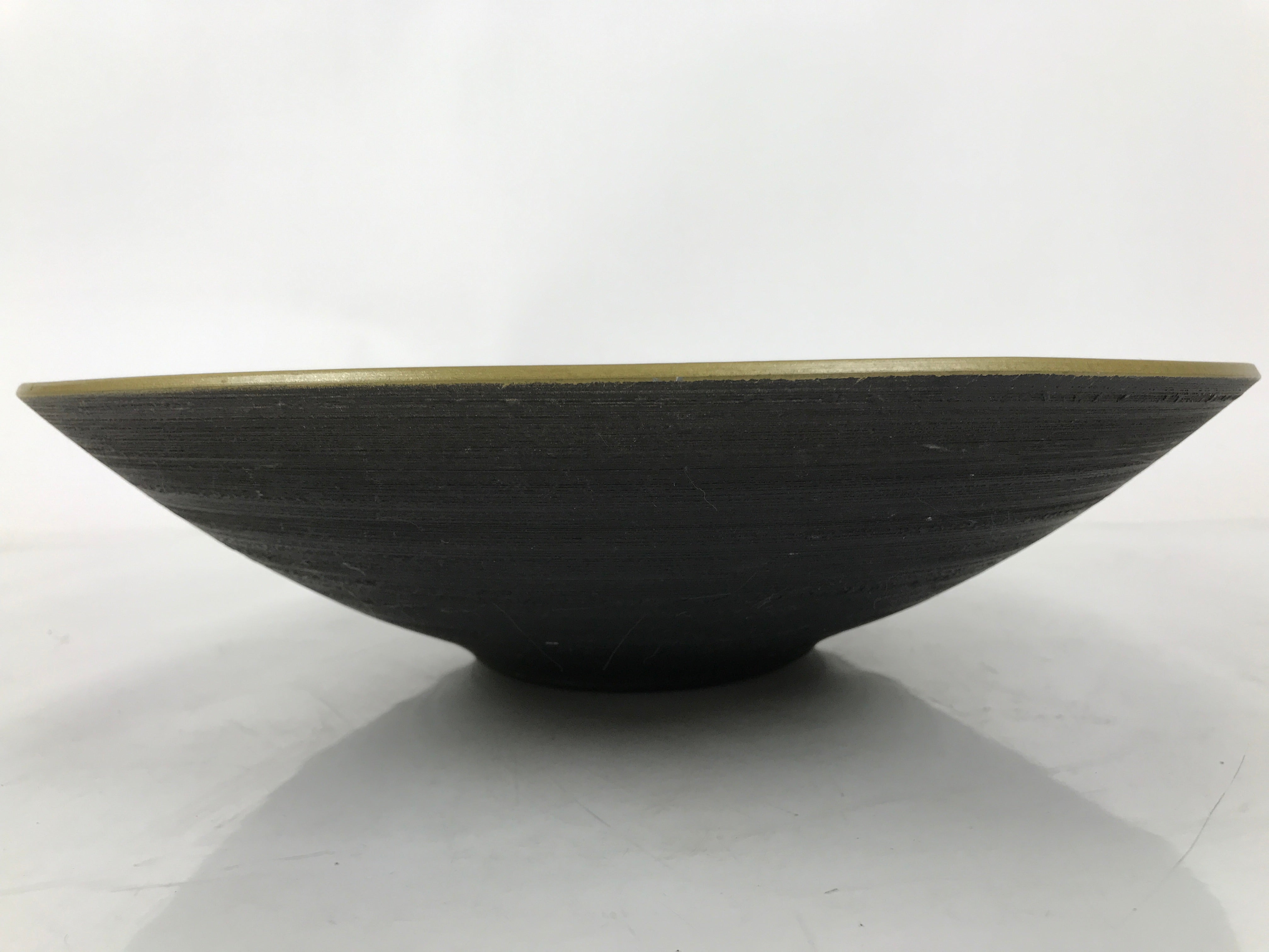 Japanese Ceramic Suiban Flower Vase Vtg Pottery Ikebana Arrangement Gold Y331