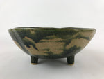 Japanese Ceramic Suiban Flower Vase Vtg Pottery Ikebana Arrangement Green PY552