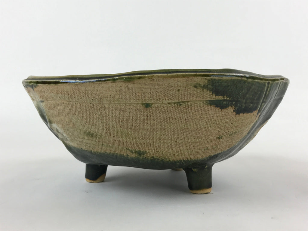 Japanese Ceramic Suiban Flower Vase Vtg Pottery Ikebana Arrangement Green PY552