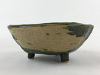 Japanese Ceramic Suiban Flower Vase Vtg Pottery Ikebana Arrangement Green PY552
