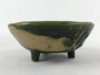 Japanese Ceramic Suiban Flower Vase Vtg Pottery Ikebana Arrangement Green PY552