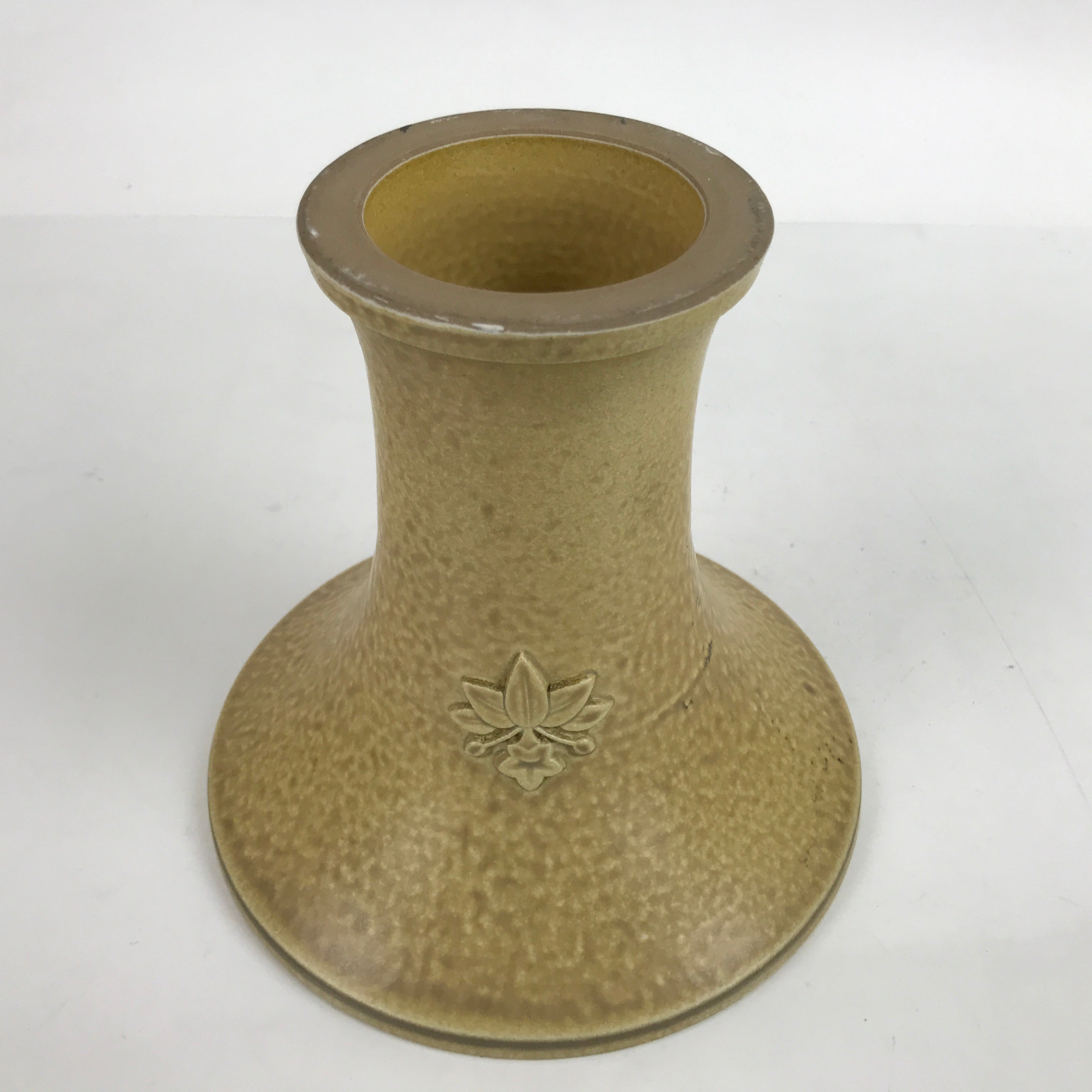 Japanese Ceramic Suiban Flower Vase Vtg Pottery Ikebana Arrangement Kikyo Y28