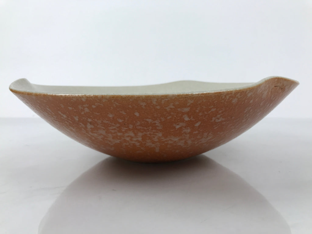 Japanese Ceramic Suiban Flower Vase Vtg Pottery Ikebana Arrangement Orange Y524
