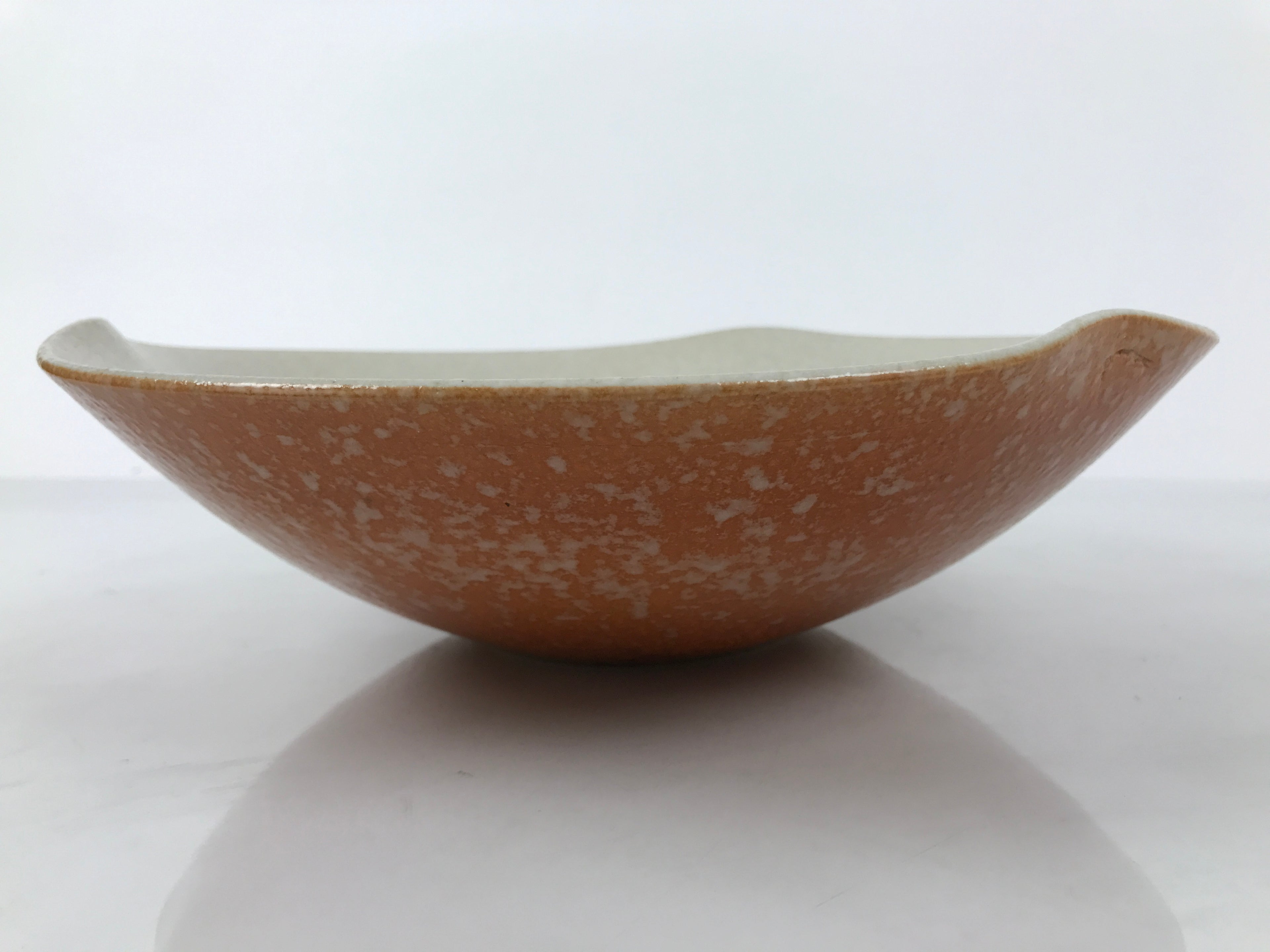Japanese Ceramic Suiban Flower Vase Vtg Pottery Ikebana Arrangement Orange Y524