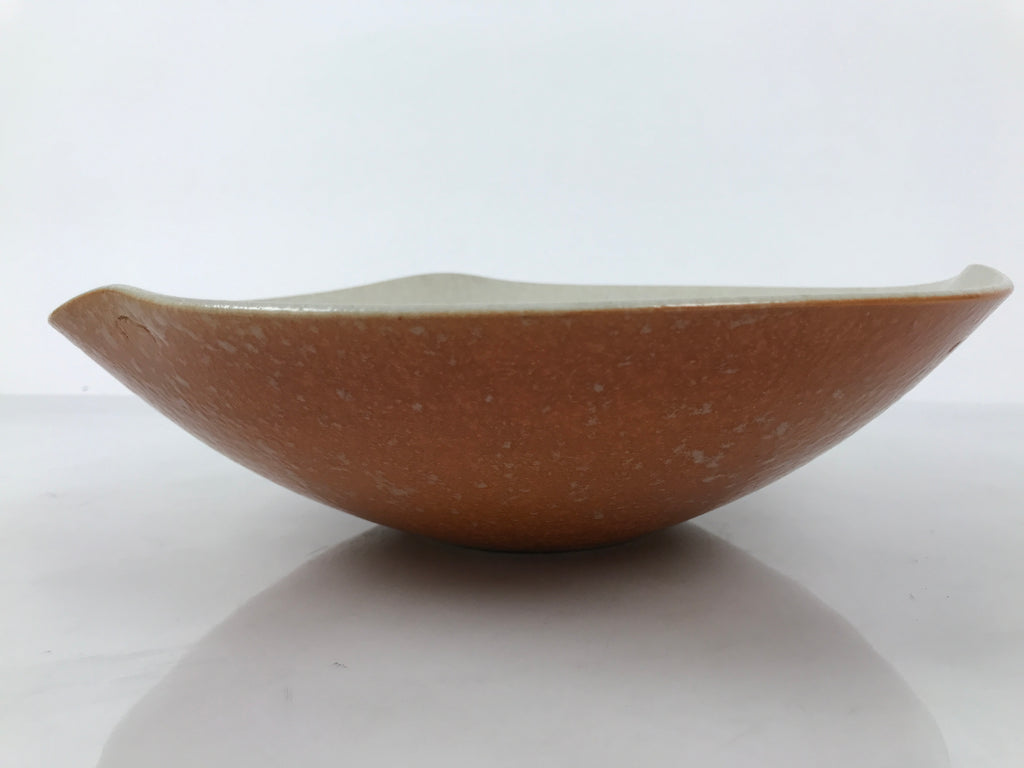 Japanese Ceramic Suiban Flower Vase Vtg Pottery Ikebana Arrangement Orange Y524