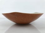 Japanese Ceramic Suiban Flower Vase Vtg Pottery Ikebana Arrangement Orange Y524