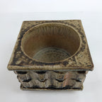 Japanese Ceramic Suiban Flower Vase Vtg Pottery Ikebana Arrangement Square Y29