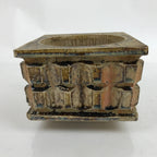 Japanese Ceramic Suiban Flower Vase Vtg Pottery Ikebana Arrangement Square Y29