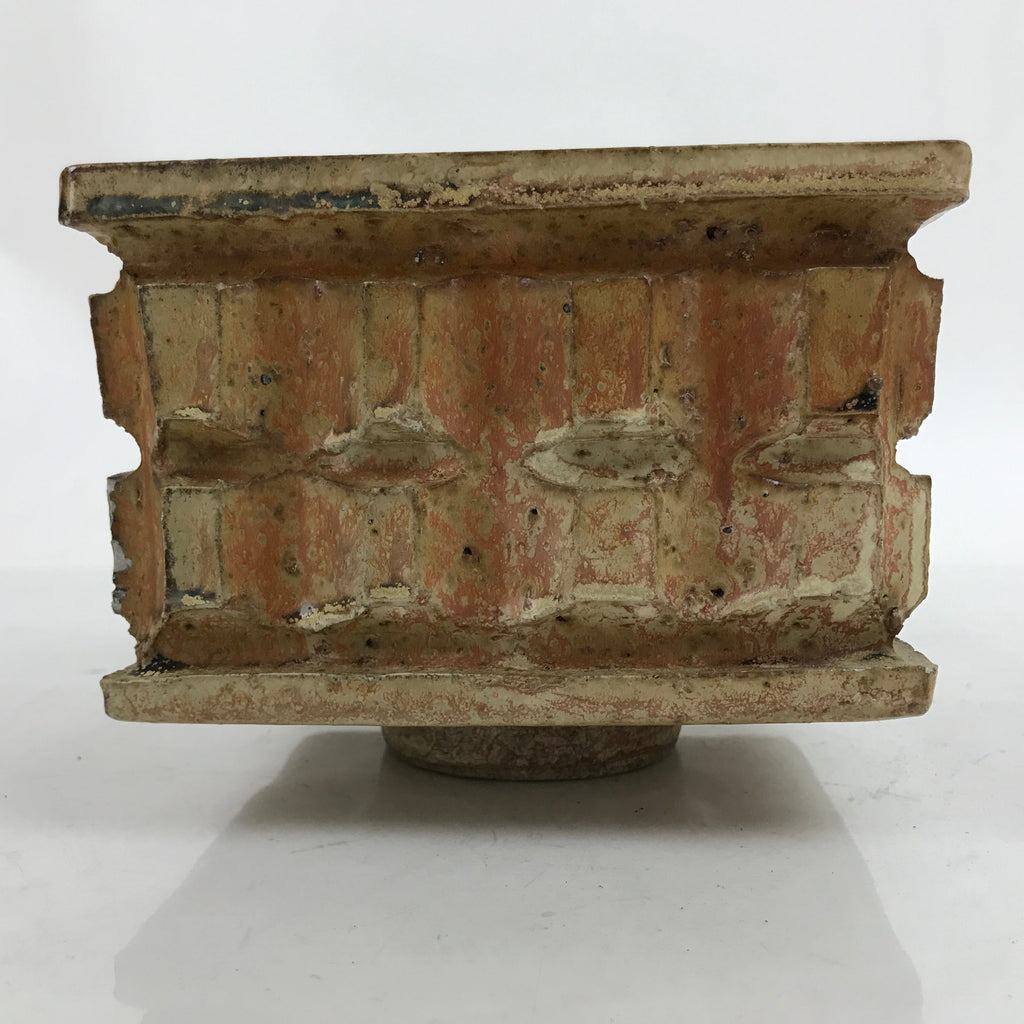 Japanese Ceramic Suiban Flower Vase Vtg Pottery Ikebana Arrangement Square Y29