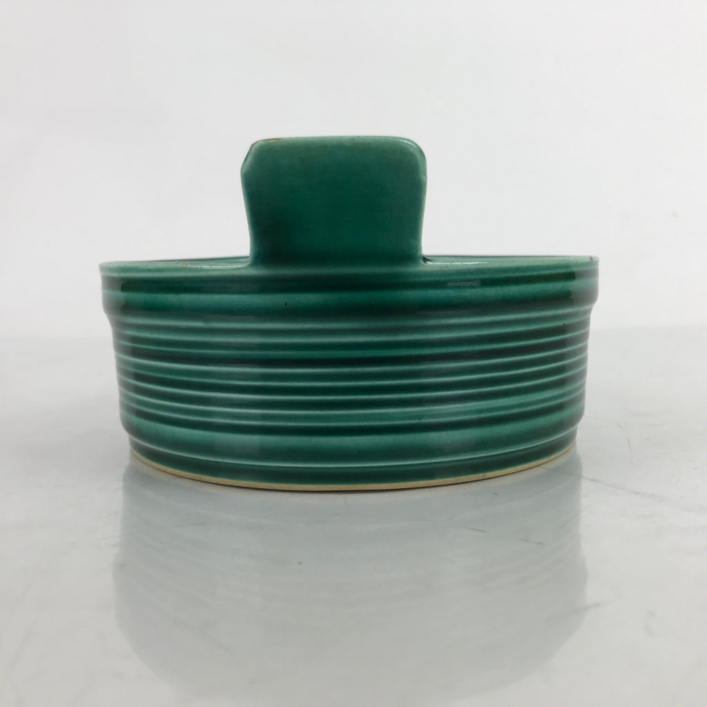 Japanese Ceramic Suiban Flower Vase Vtg Pottery Ikebana Hagi Ware Green Y175