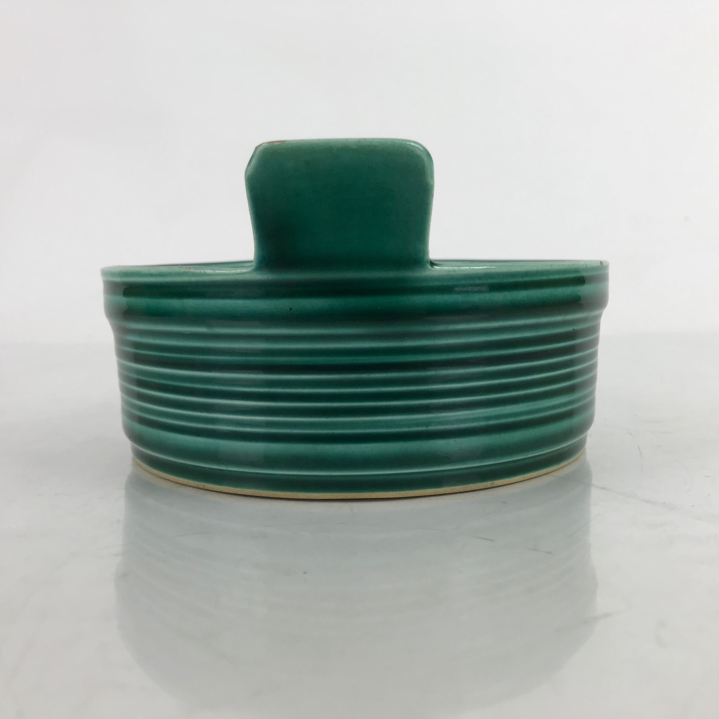 Japanese Ceramic Suiban Flower Vase Vtg Pottery Ikebana Hagi Ware Green Y175