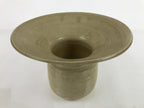 Japanese Ceramic Suiban Tall Flower Vase Vtg Ikebana Arrangement Beige PY867