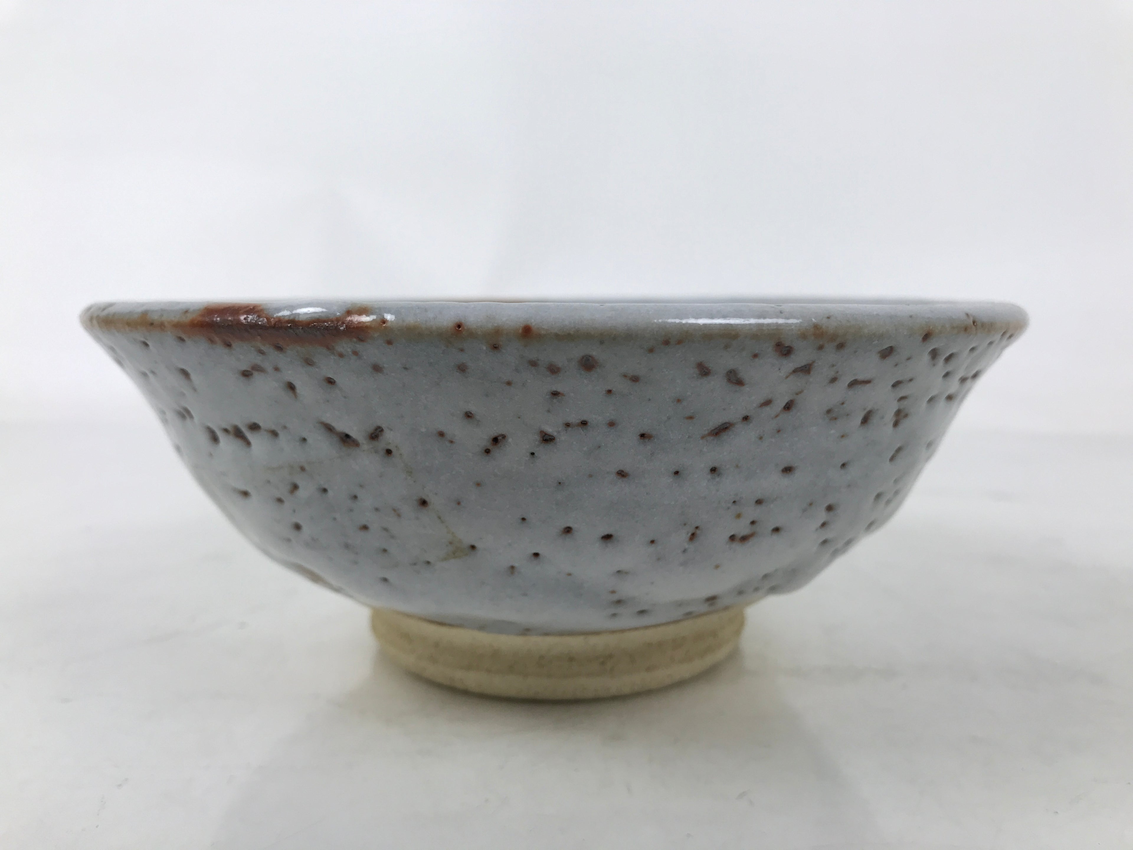 Japanese Ceramic Summer Green Tea Bowl Matcha Chawan Vtg Shino Ware CHB104