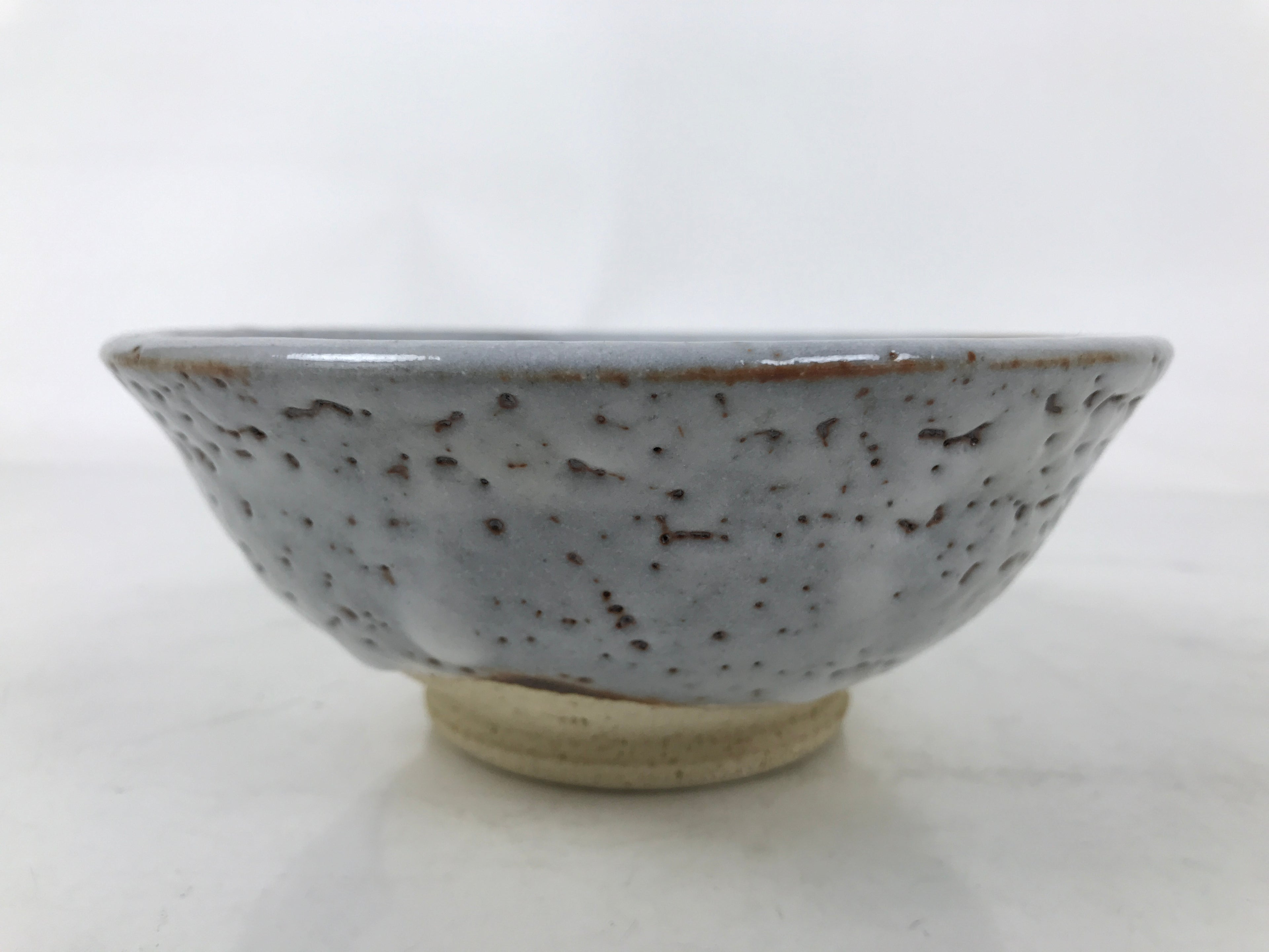 Japanese Ceramic Summer Green Tea Bowl Matcha Chawan Vtg Shino Ware CHB104