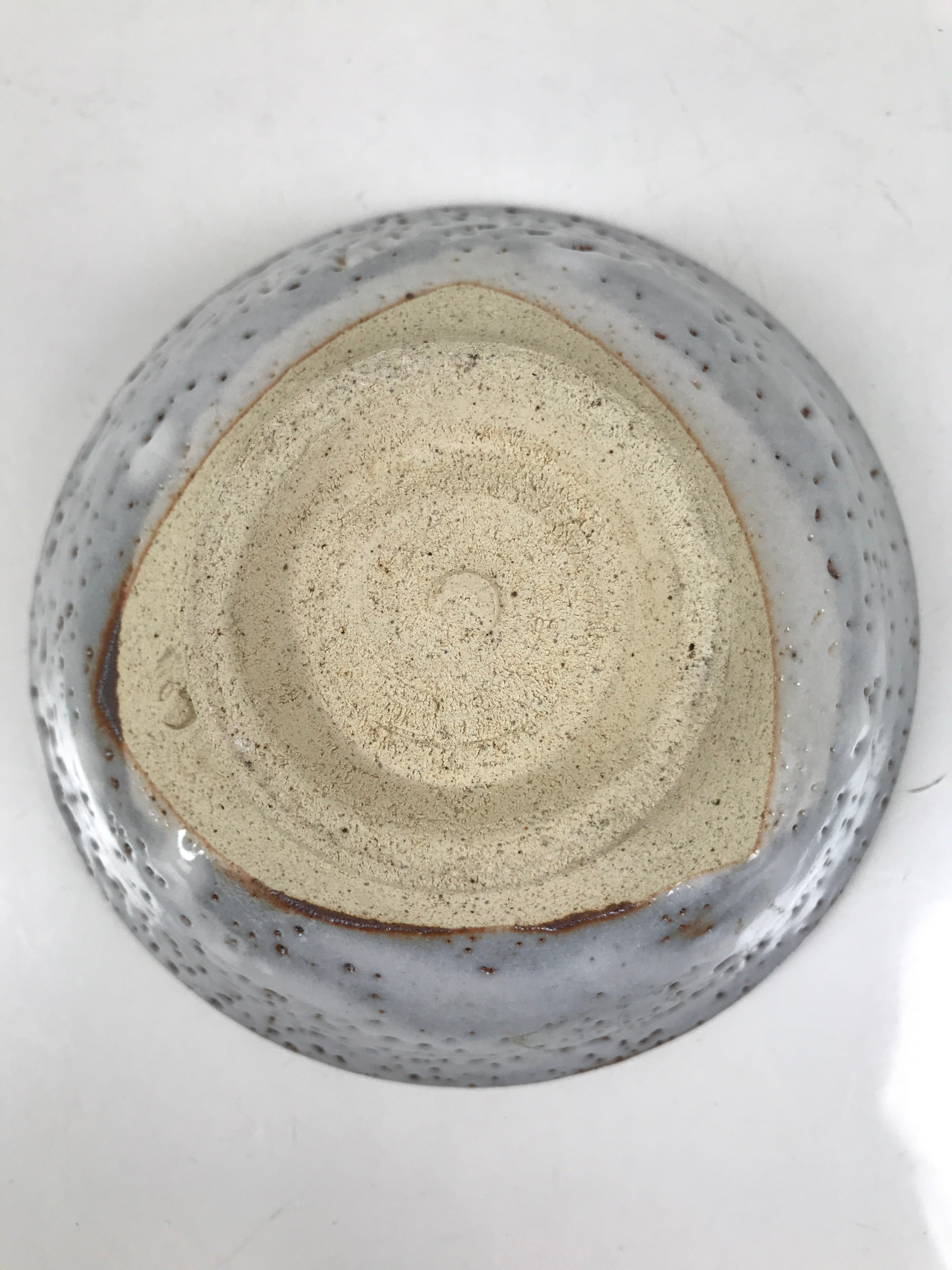 Japanese Ceramic Summer Green Tea Bowl Matcha Chawan Vtg Shino Ware CHB104