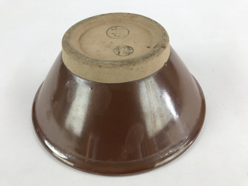 Japanese Ceramic Suribachi Mortar Bowl Vtg Pottery Yakimono Sesame Spices PY460