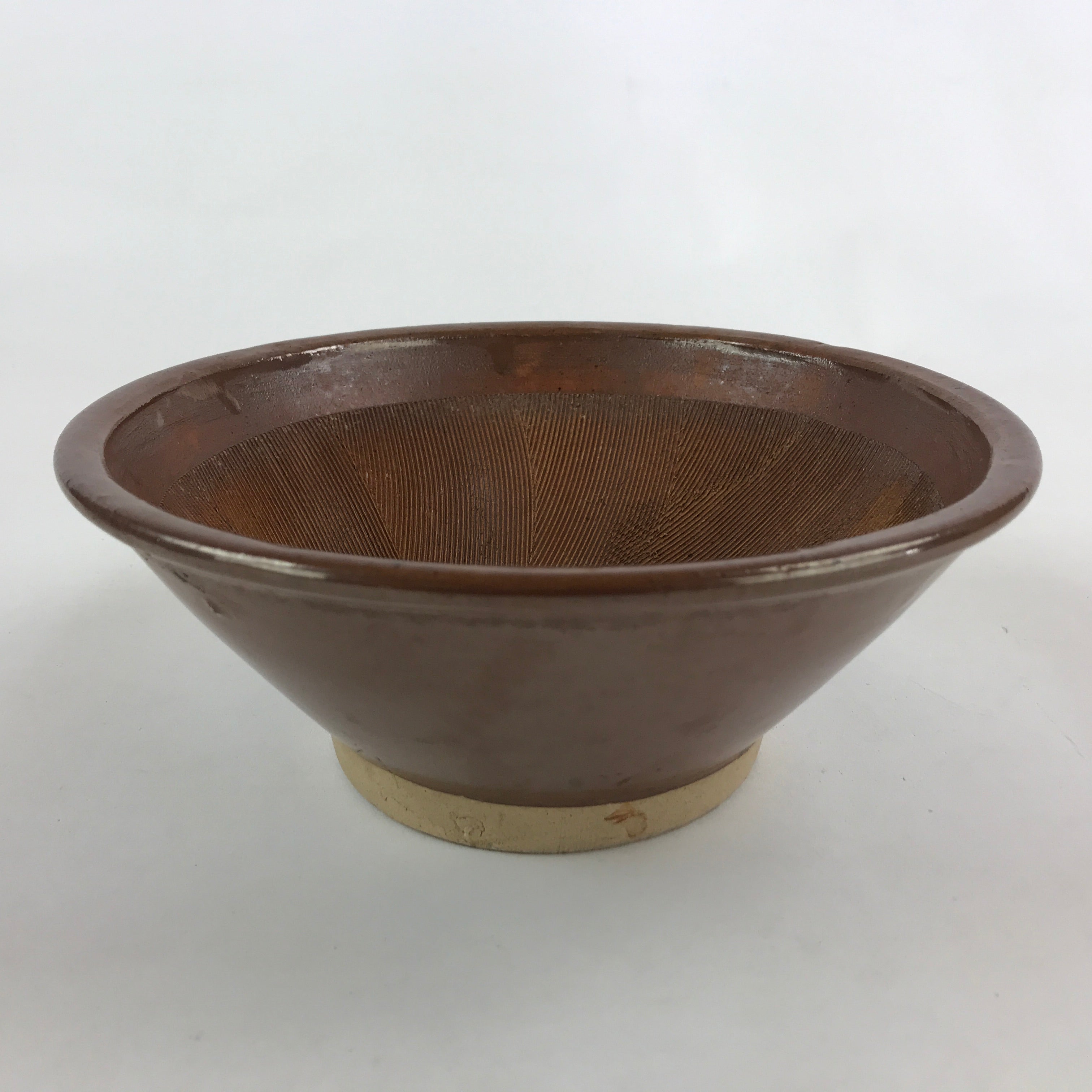 Japanese Ceramic Suribachi Mortar Bowl Vtg Pottery Yakimono Sesame Spices PY460