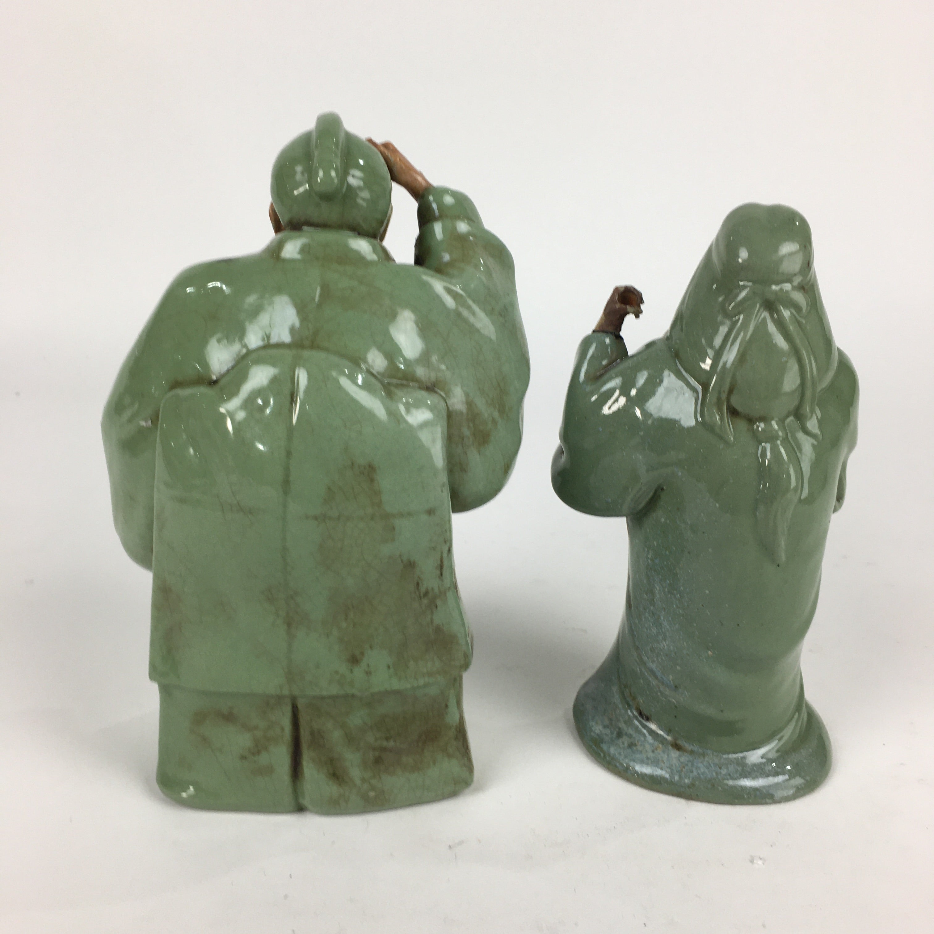 Japanese Ceramic Takasago Doll Couple Vtg Traditional Handicraft Kimono BD763
