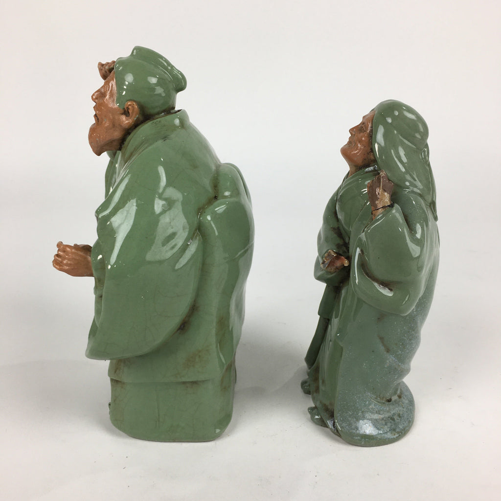 Japanese Ceramic Takasago Doll Couple Vtg Traditional Handicraft Kimono BD763