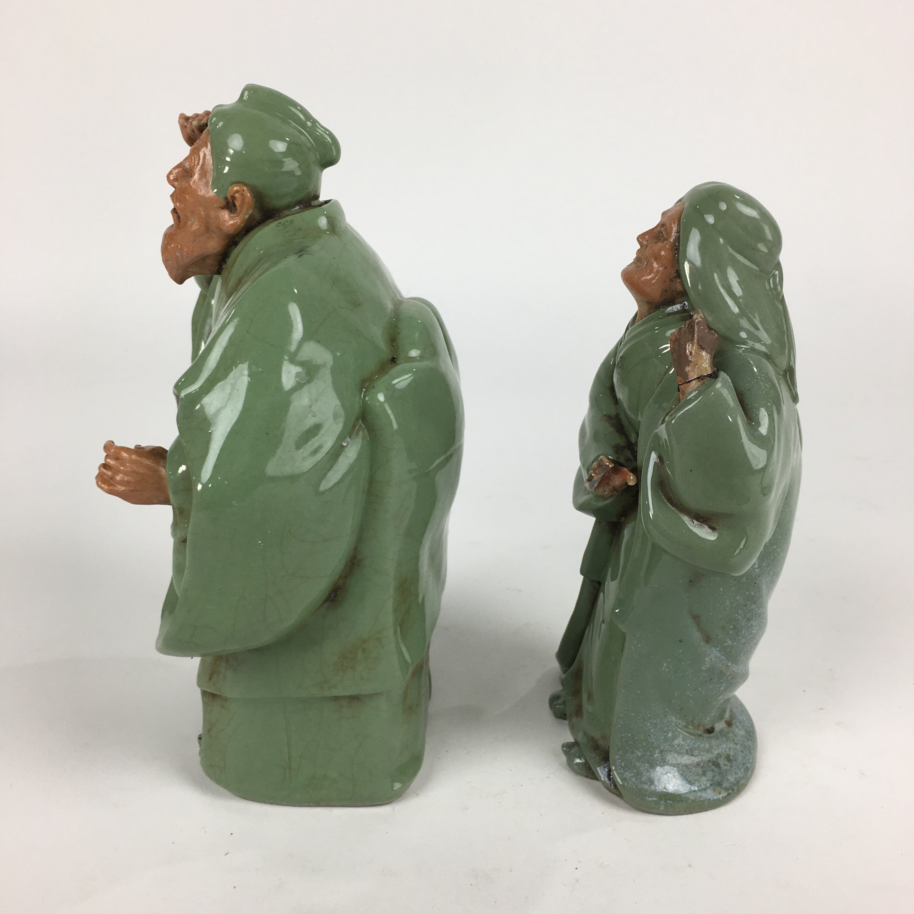 Japanese Ceramic Takasago Doll Couple Vtg Traditional Handicraft Kimono BD763