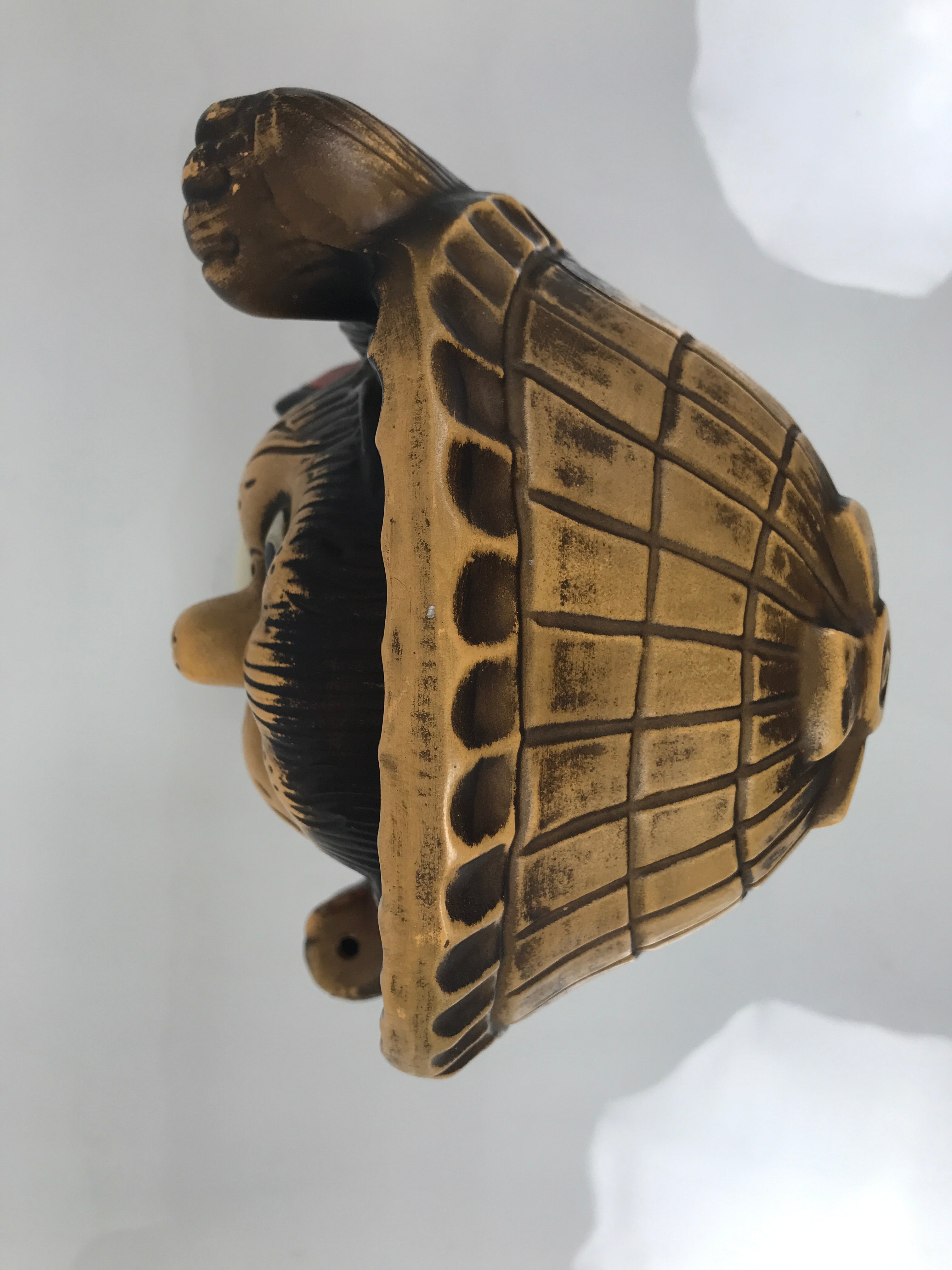 Japanese Ceramic Tanuki Raccoon Dog Statue Vtg Business Good Luck Okimono ST89