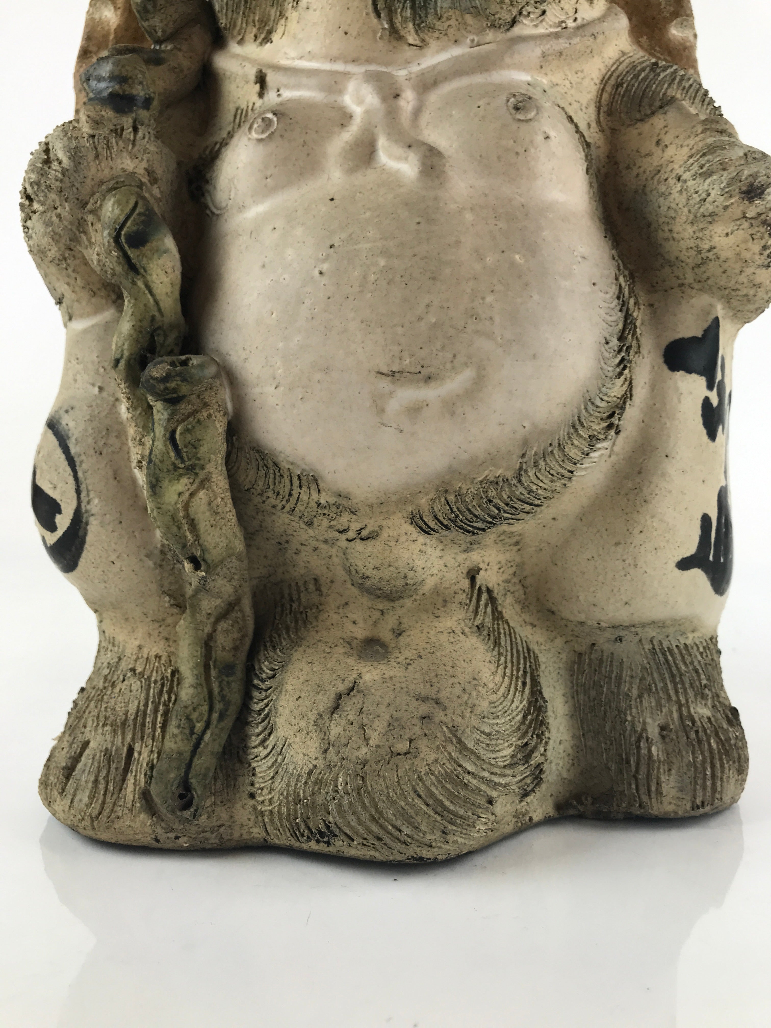 Japanese Ceramic Tanuki Raccoon Dog Statue Vtg Pottery Good Luck Okimono BD978
