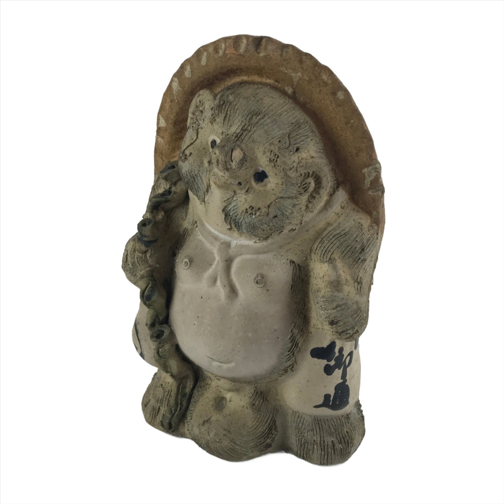 Japanese Ceramic Tanuki Raccoon Dog Statue Vtg Pottery Good Luck Okimono BD978