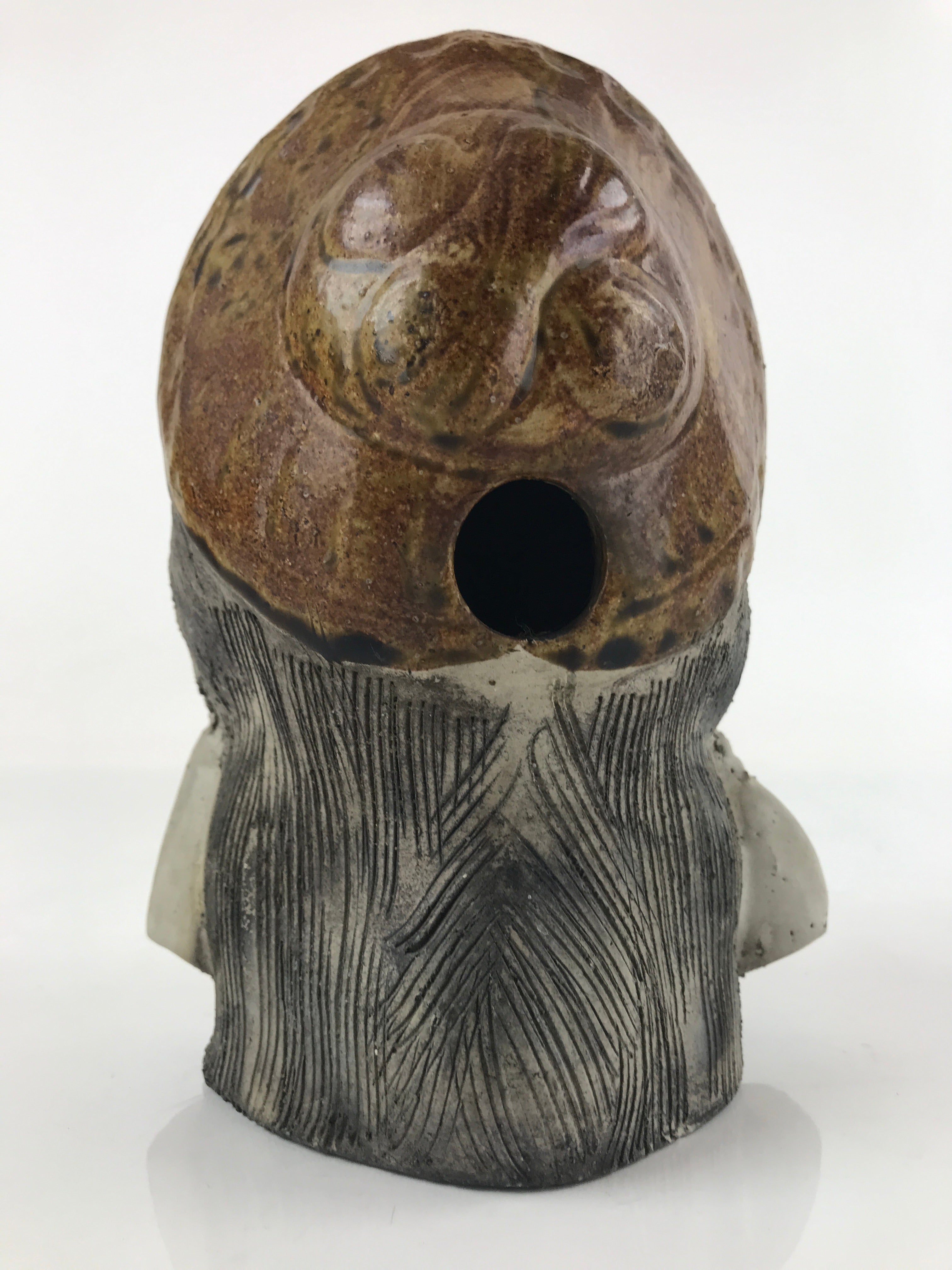 Japanese Ceramic Tanuki Raccoon Dog Statue Vtg Pottery Good Luck Okimono BD979