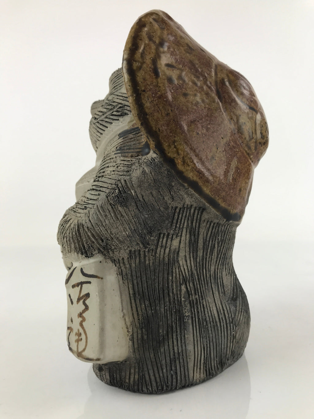 Japanese Ceramic Tanuki Raccoon Dog Statue Vtg Pottery Good Luck Okimono BD979