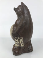 Japanese Ceramic Tanuki Raccoon Dog Statue Vtg Pottery Good Luck Okimono ST86