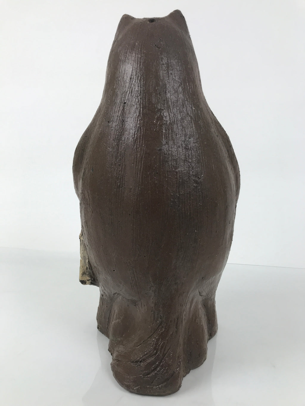 Japanese Ceramic Tanuki Raccoon Dog Statue Vtg Pottery Good Luck Okimono ST86