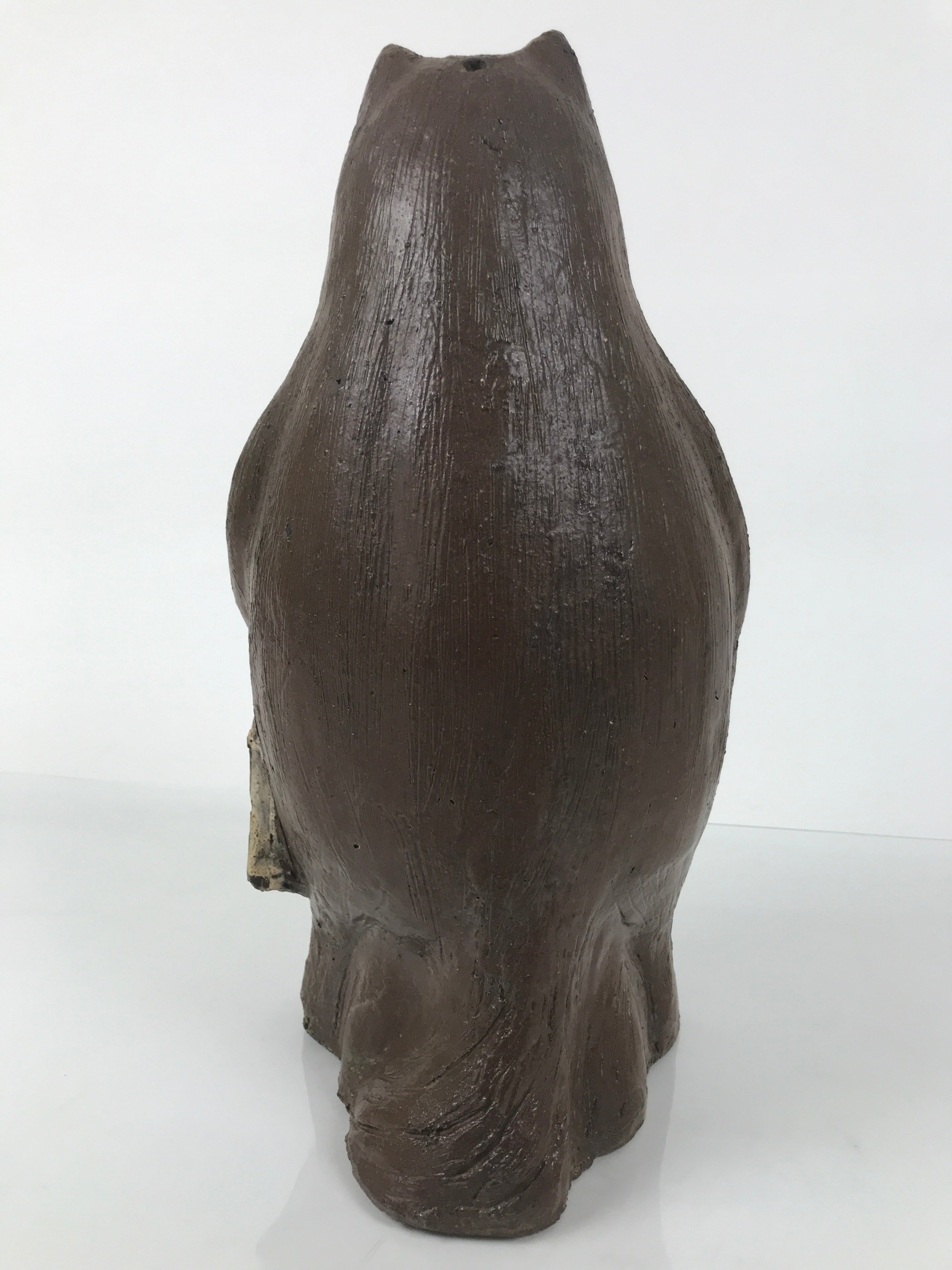 Japanese Ceramic Tanuki Raccoon Dog Statue Vtg Pottery Good Luck Okimono ST86