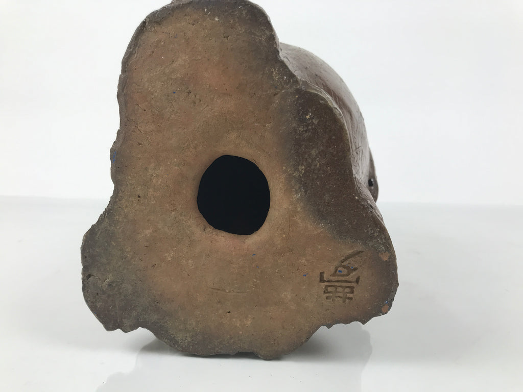 Japanese Ceramic Tanuki Raccoon Dog Statue Vtg Pottery Good Luck Okimono ST86