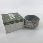 Japanese Ceramic Tea Bowl Chawan Vtg Nezumi Shino Ware W/ Box PX758