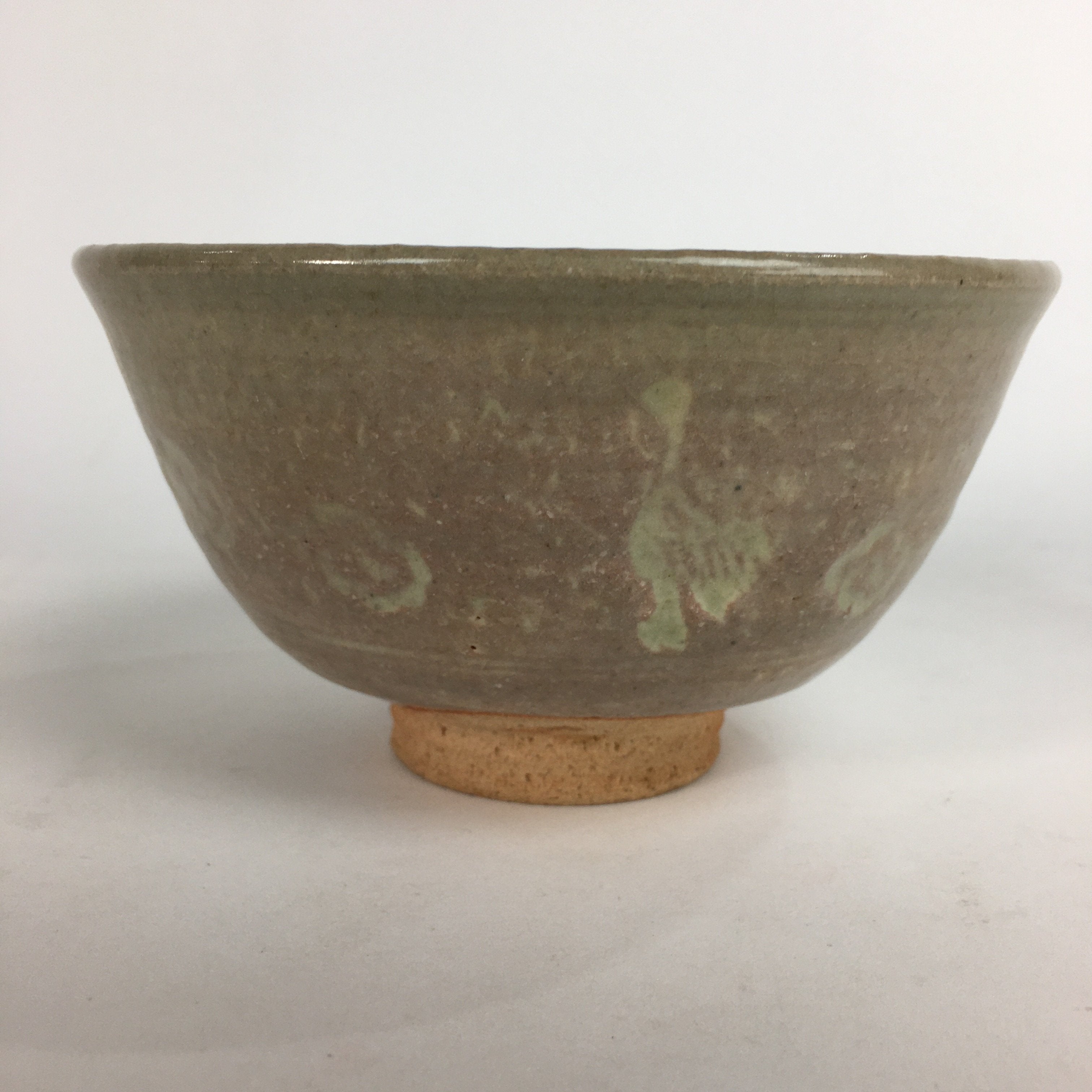 Japanese Ceramic Tea Ceremony Bowl Chawan Brown Pottery Crane GTB705