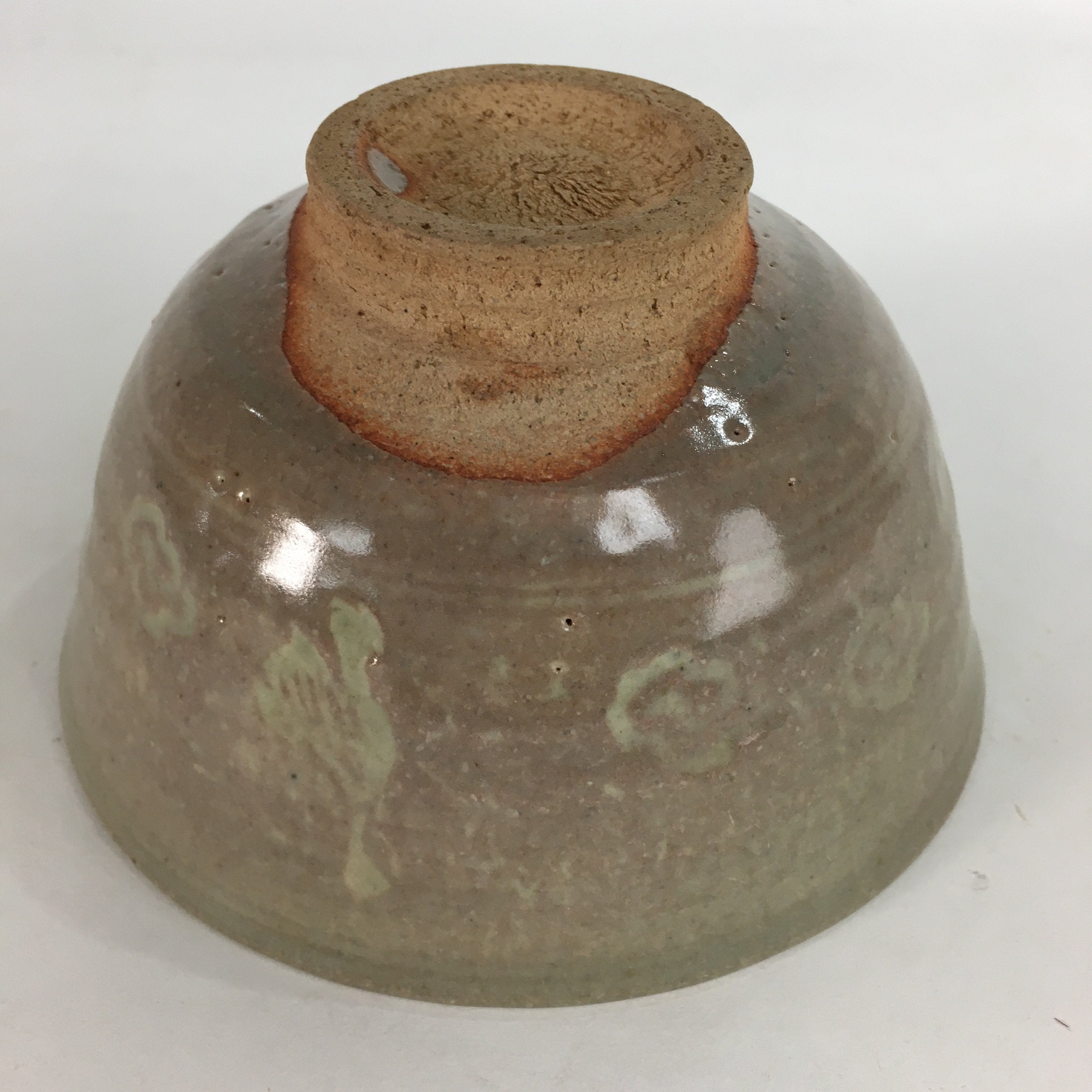 Japanese Ceramic Tea Ceremony Bowl Chawan Brown Pottery Crane GTB705