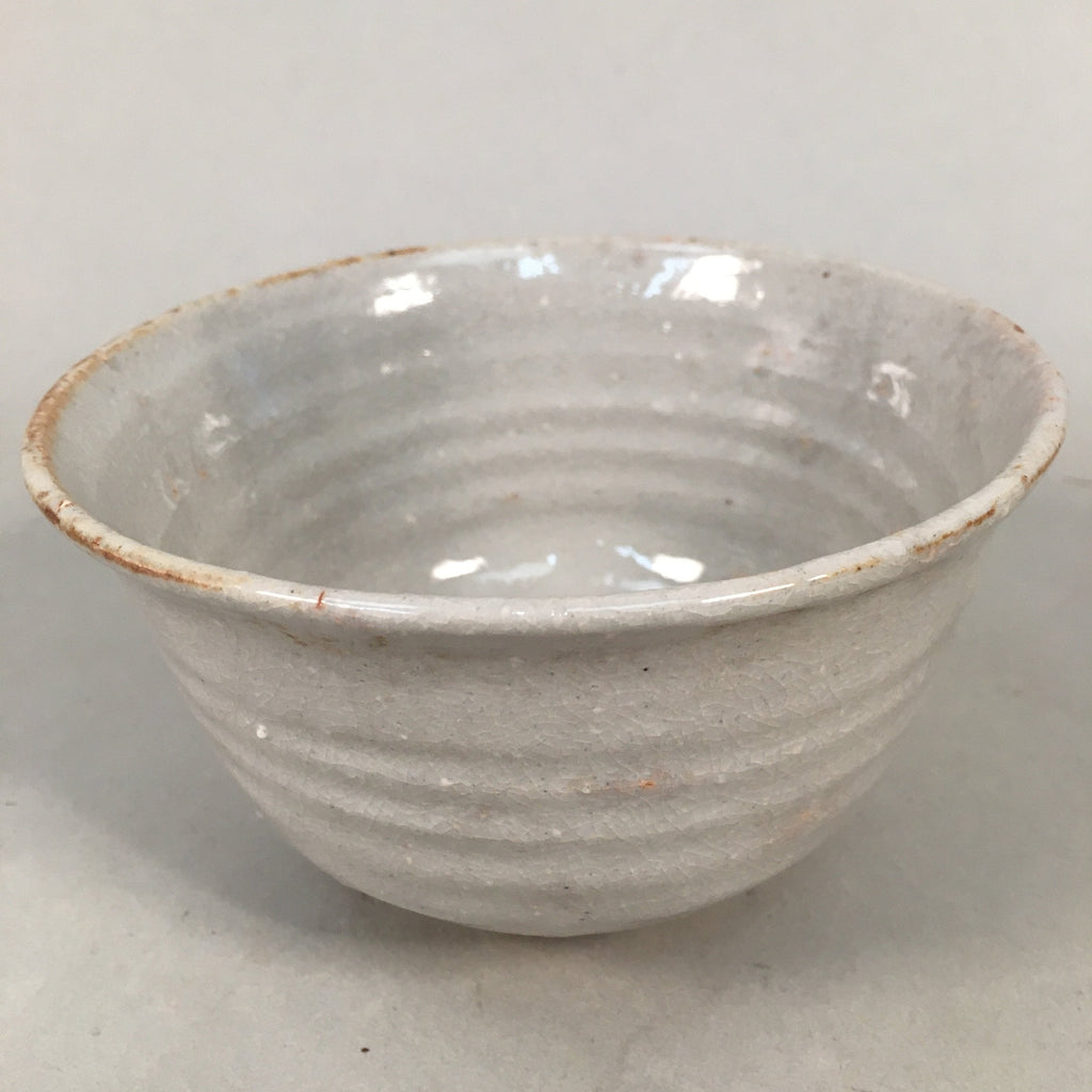 Japanese Ceramic Tea Ceremony Bowl Chawan Pottery Gray Crackle Glaze GTB659