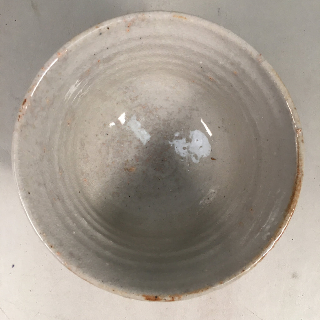 Japanese Ceramic Tea Ceremony Bowl Chawan Pottery Gray Crackle Glaze GTB659