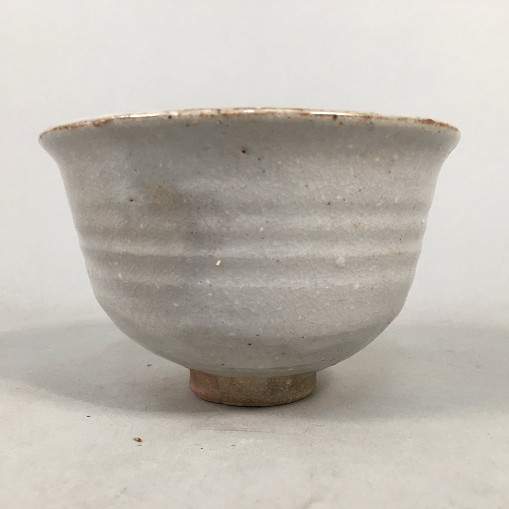 Japanese Ceramic Tea Ceremony Bowl Chawan Pottery Gray Crackle Glaze GTB659