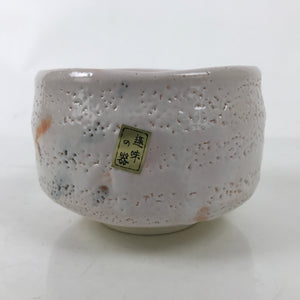 Japanese Ceramic Tea Ceremony Bowl Chawan Shino Ware White Pottery w/Box PX761