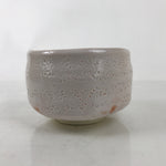 Japanese Ceramic Tea Ceremony Bowl Chawan Shino Ware White Pottery w/Box PX762