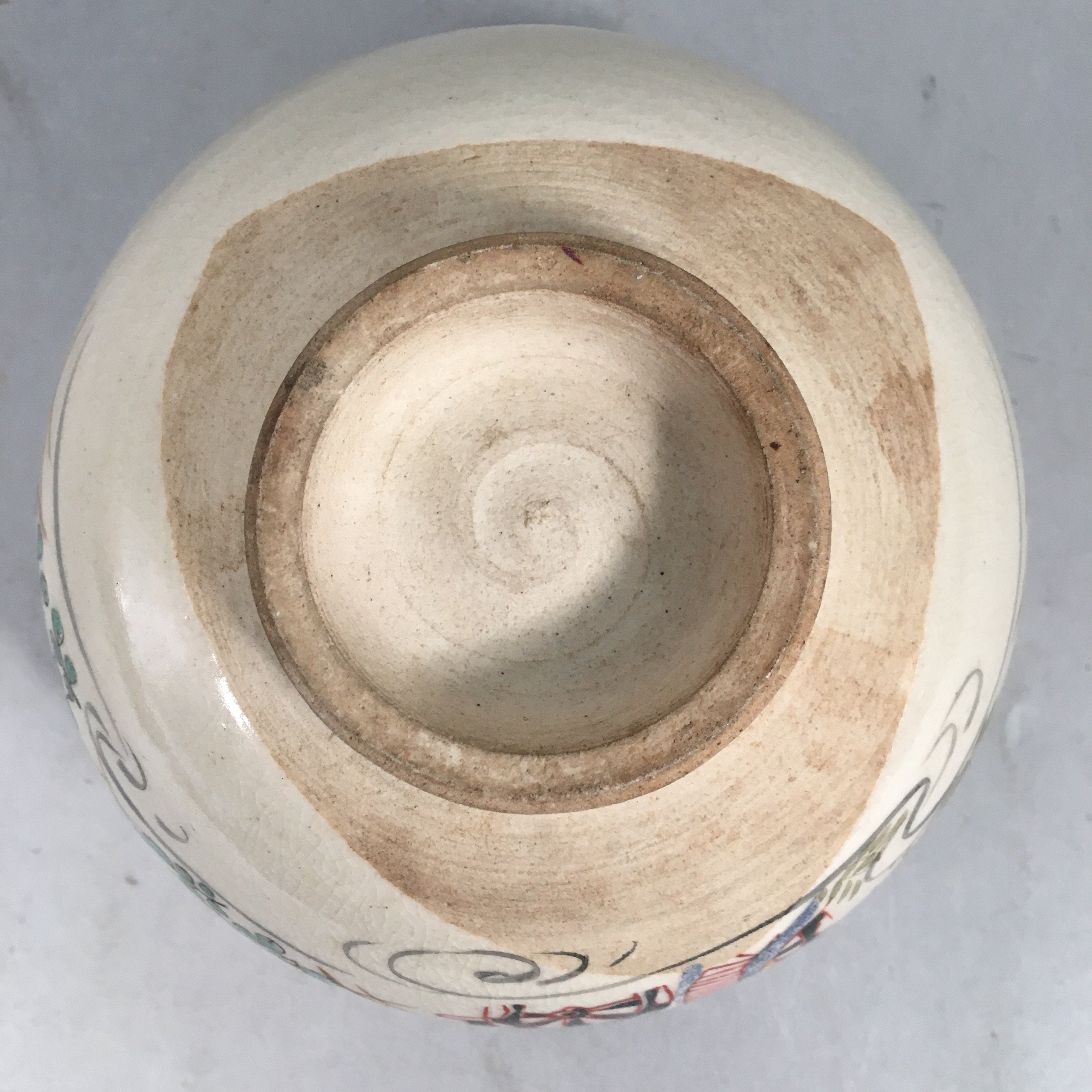 Japanese Ceramic Tea Ceremony Bowl Kyo ware Matcha Chawan Vtg Pottery GTB665