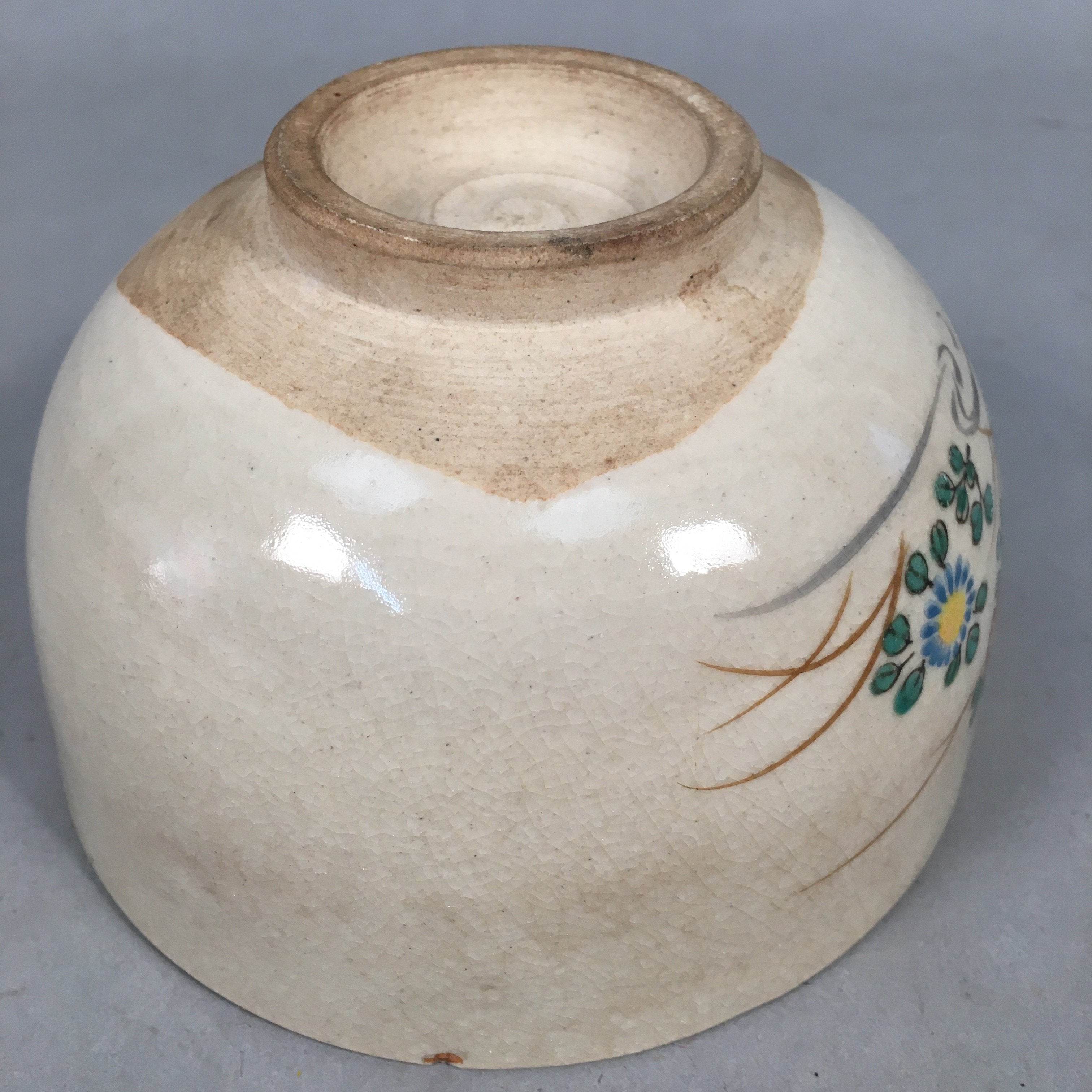 Japanese Ceramic Tea Ceremony Bowl Kyo ware Matcha Chawan Vtg Pottery GTB665