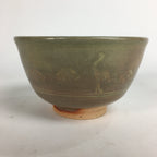Japanese Ceramic Tea Ceremony Bowl Matcha Chawan Brown Pottery Crane GTB704