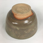 Japanese Ceramic Tea Ceremony Bowl Matcha Chawan Brown Pottery Crane GTB704