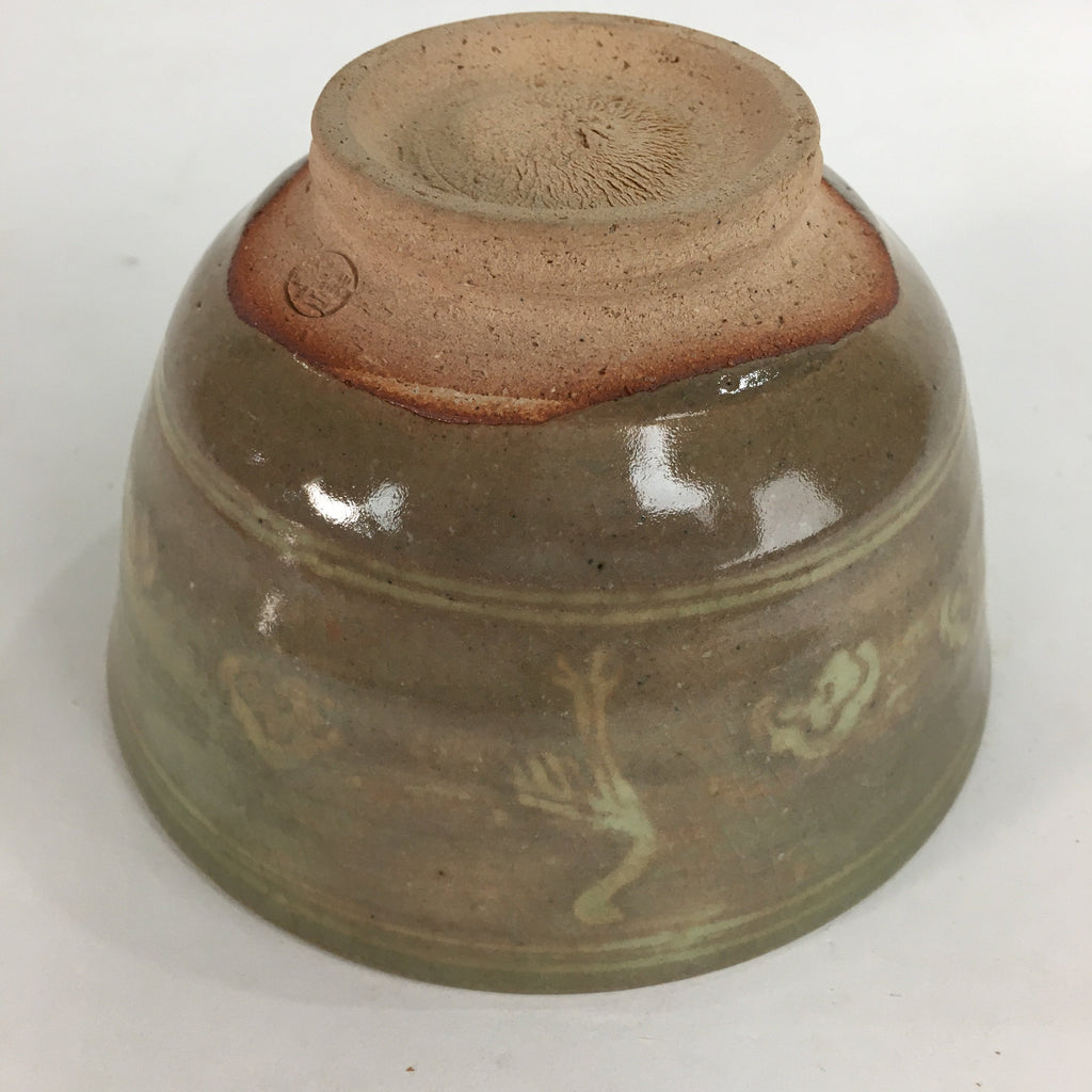 Japanese Ceramic Tea Ceremony Bowl Matcha Chawan Brown Pottery Crane GTB706
