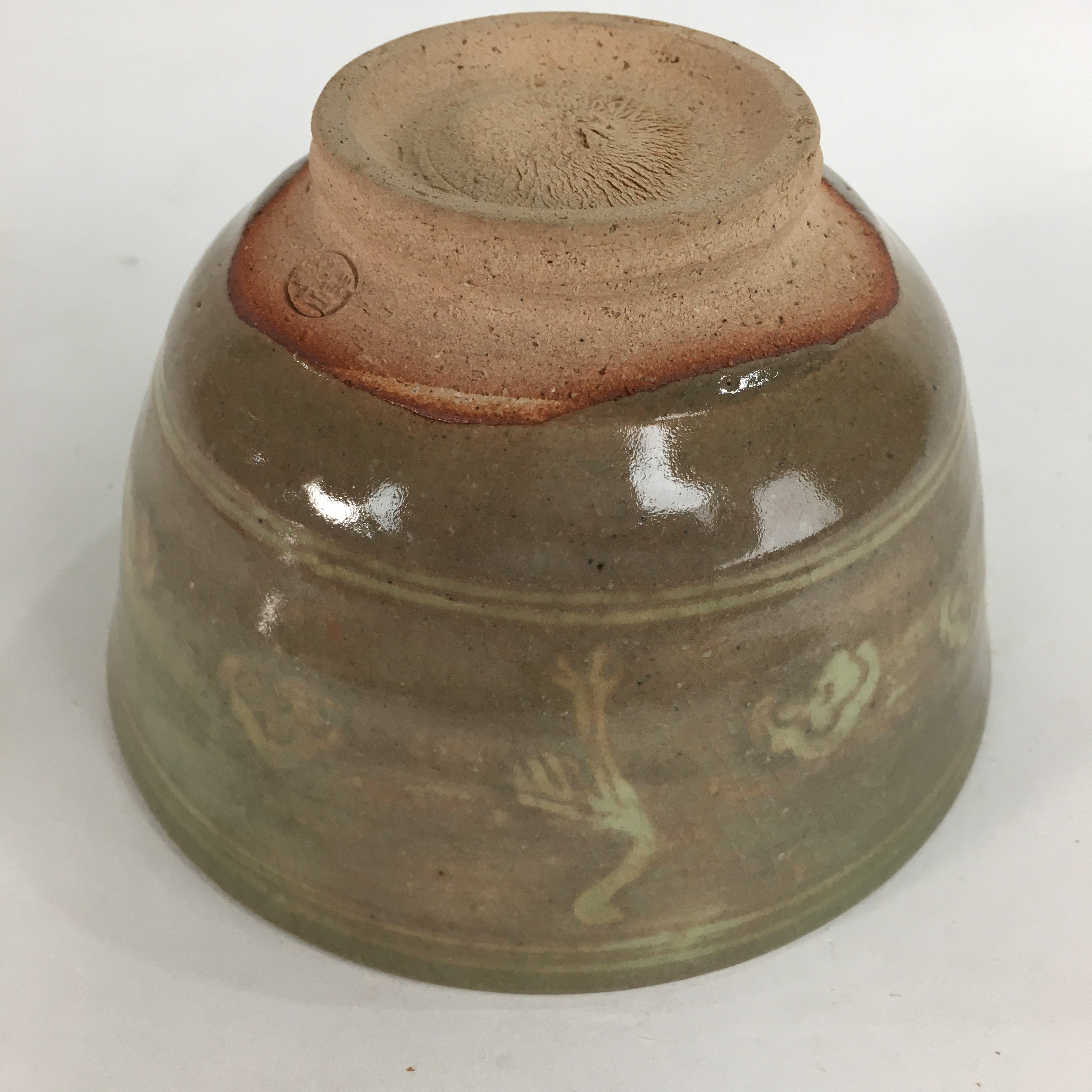 Japanese Ceramic Tea Ceremony Bowl Matcha Chawan Brown Pottery Crane GTB706